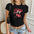 T-Shirt Imprimé cerise rouge  Manches Courtes