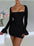 Robe en Maille Col Carré & Manches Longues