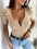 T-Shirt Col V Manches Bouffantes & Coupe Ajustée