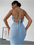 Robe Longue Crochet Abricot – Dos Nu, Bandage Taille Fine, Élégante & Romantique