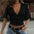 T-Shirt Plissé Manches Courtes & Coupe Sexy