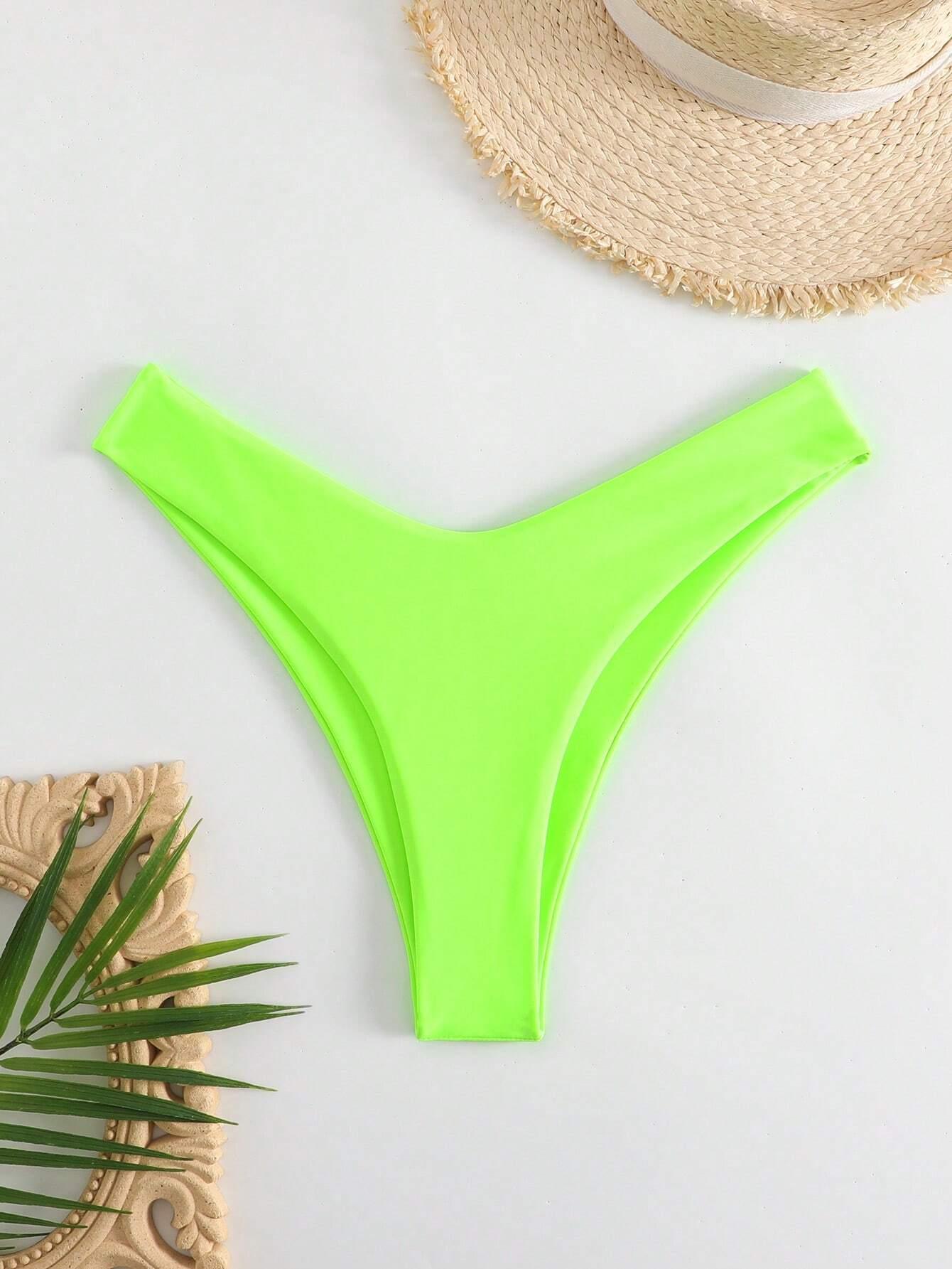 Bas de bikini unicolore échancré - Santorini Shop