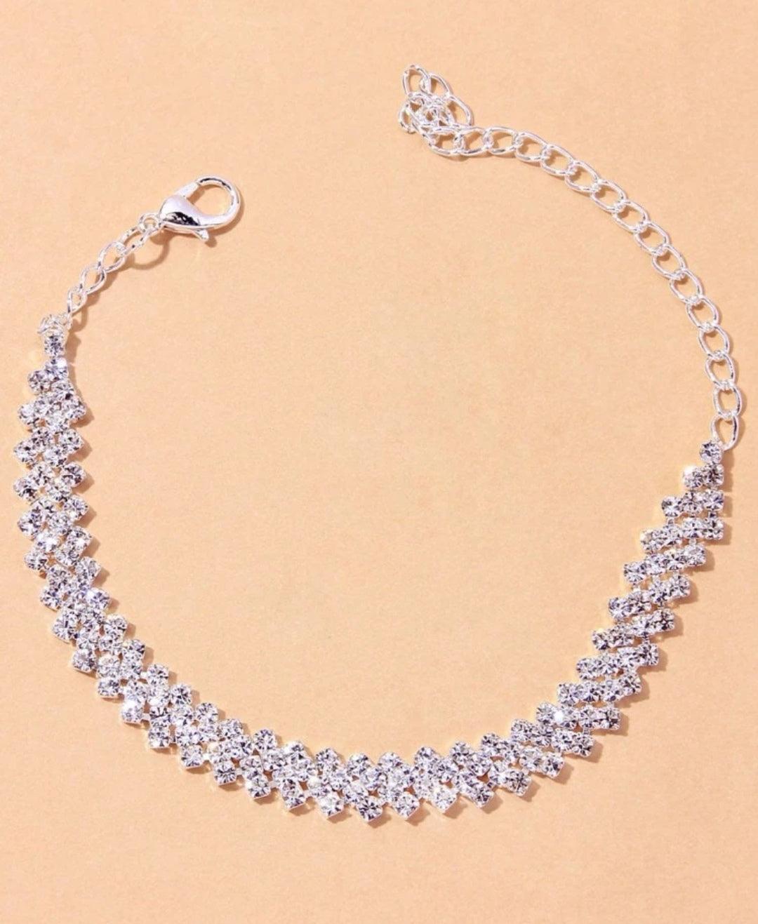 Bracelet de cheville avec strass - Santorini Shop