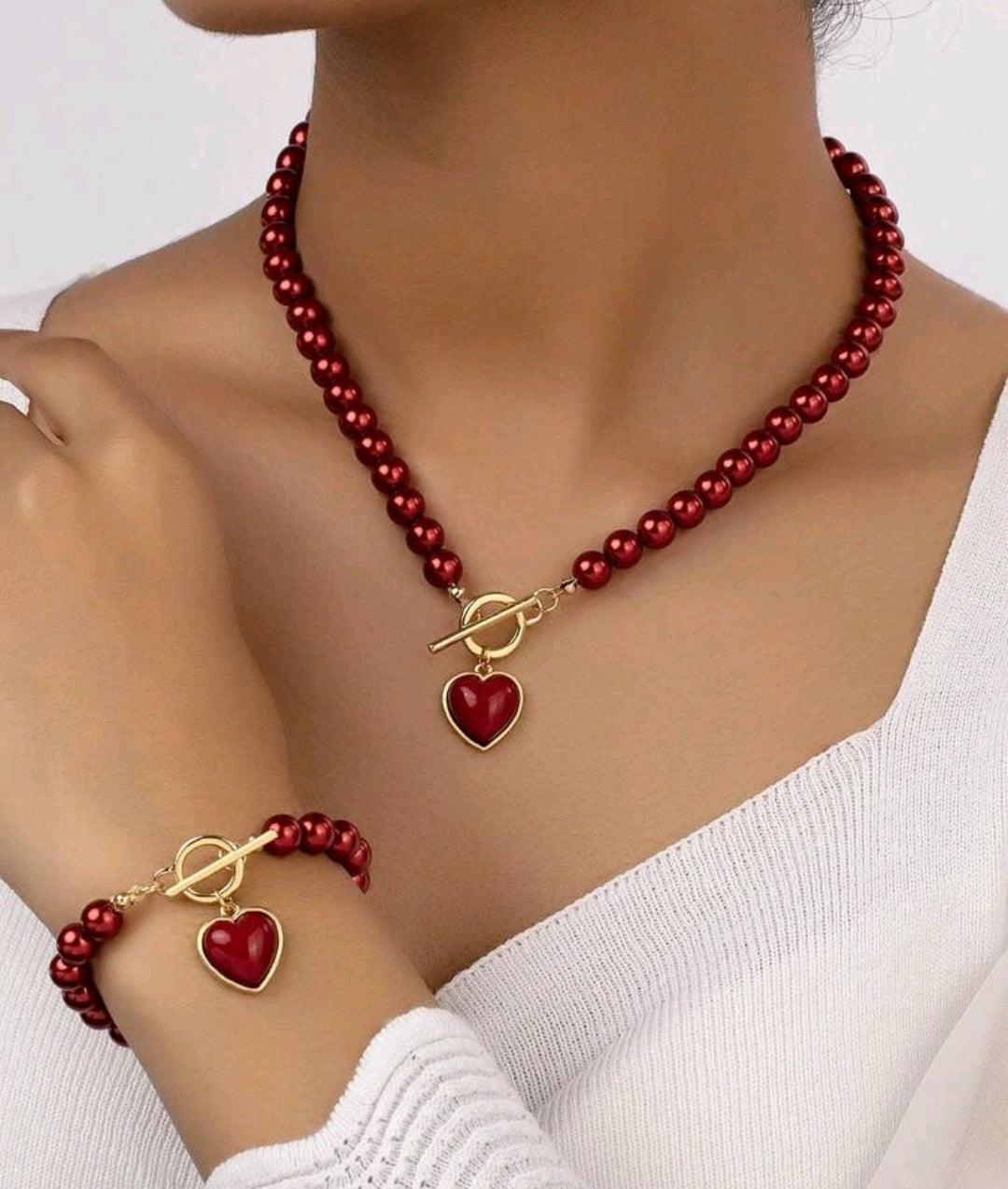 Collier à breloque cœur & bracelet - Santorini Shop