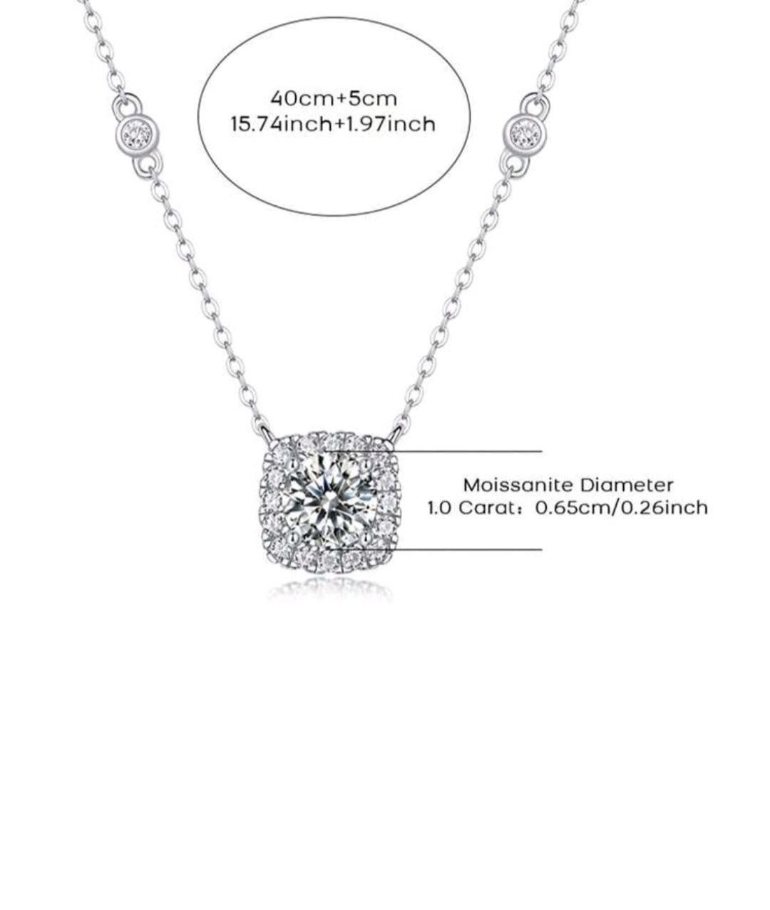 Collier S925 de 1 carat diamant moissanite - Santorini Shop