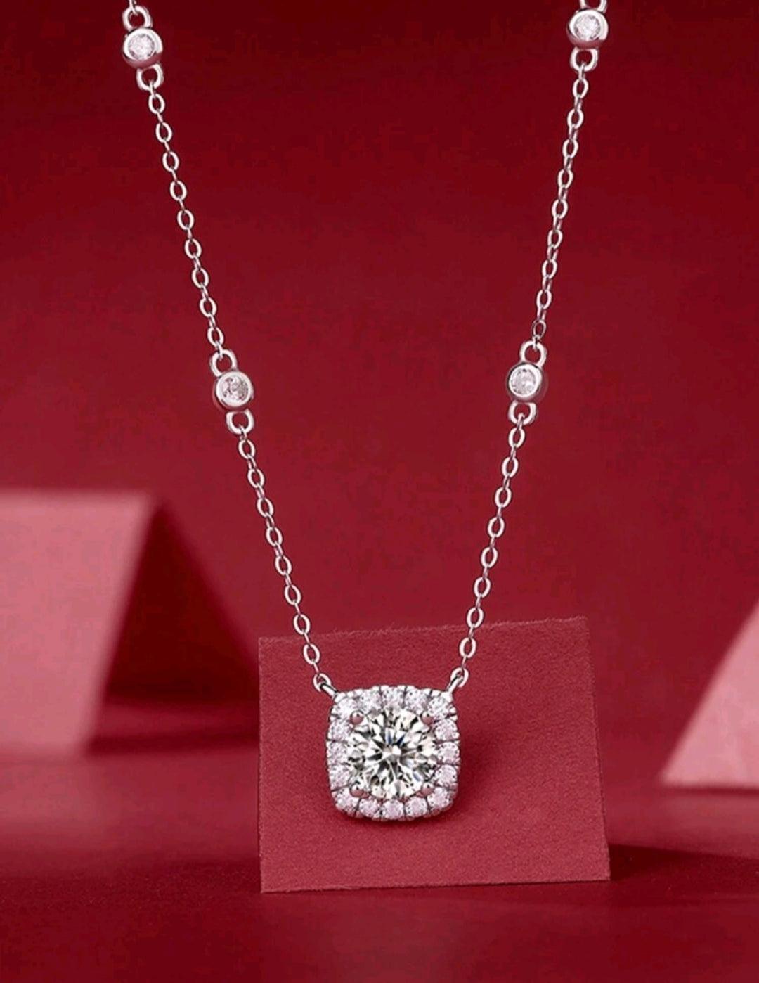 Collier S925 de 1 carat diamant moissanite - Santorini Shop