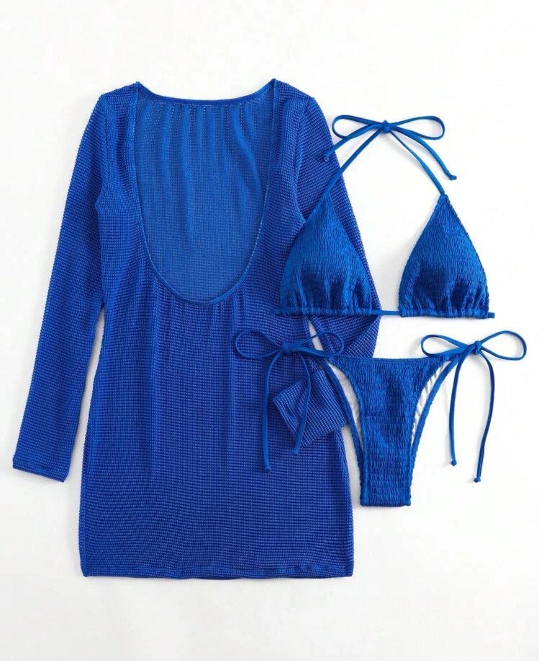 Ensemble de bikini froncé ras-du-cou & cache-maillot Robe - Santorini Shop
