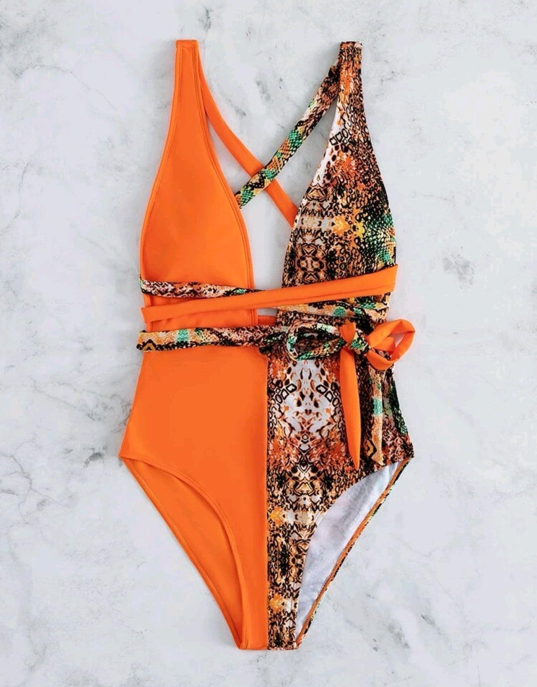 Maillot de bain une pièce à nœud décolleté - Santorini Shop