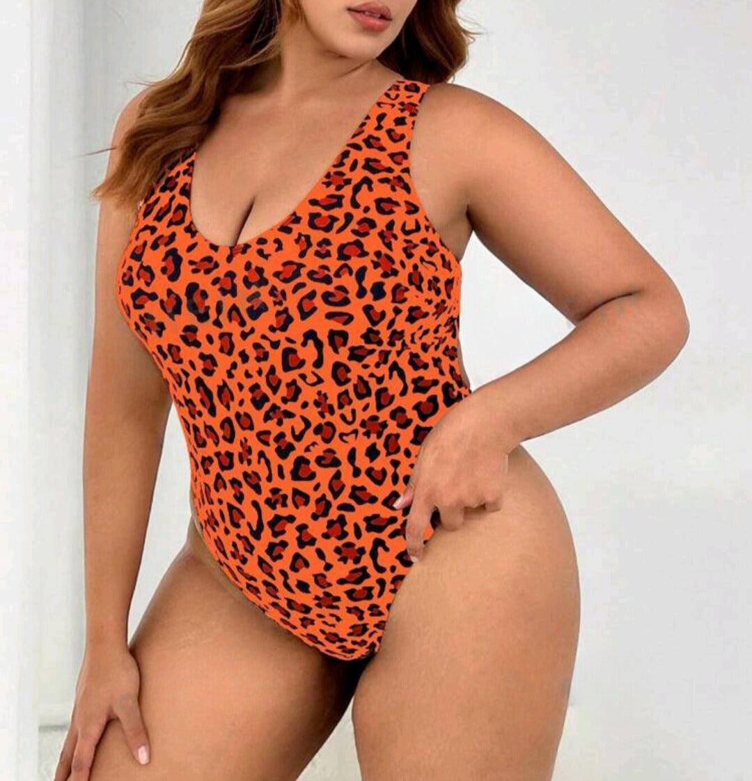 Maillot de bain une pièce léopard fendu - Santorini Shop