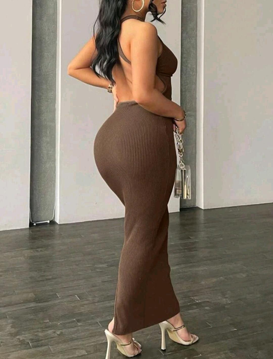 Robe côtelé ras-du-cou - Santorini Shop