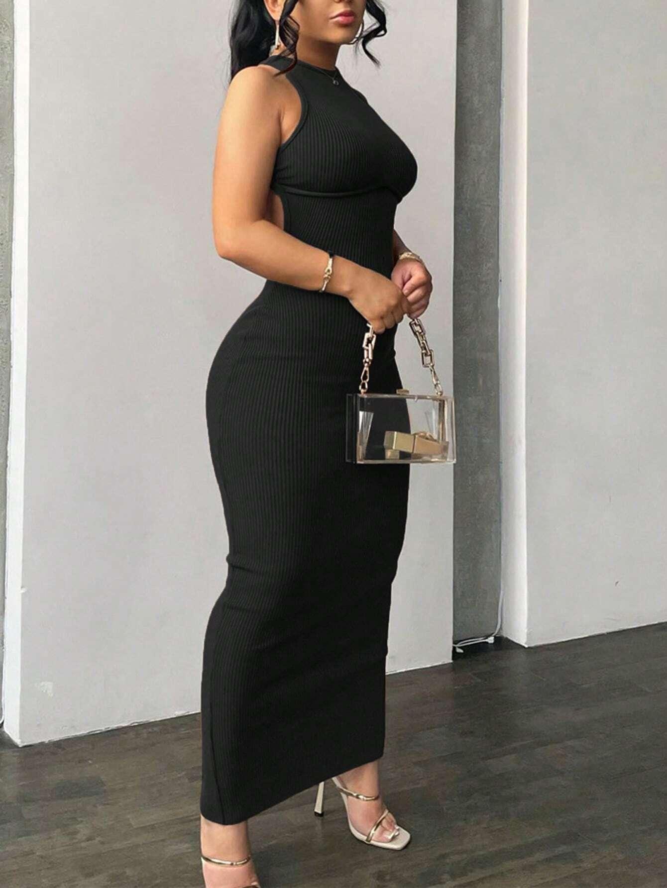 Robe côtelé ras-du-cou - Santorini Shop