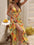 Robe fendue tropical dos-nu à nœud ras-du-cou - Santorini Shop