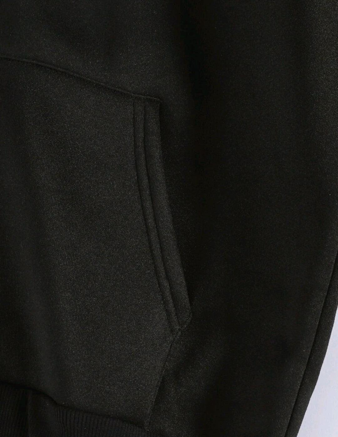 Sweat-shirt à capuche dessin animé zippé bicolore à cordon - Santorini Shop