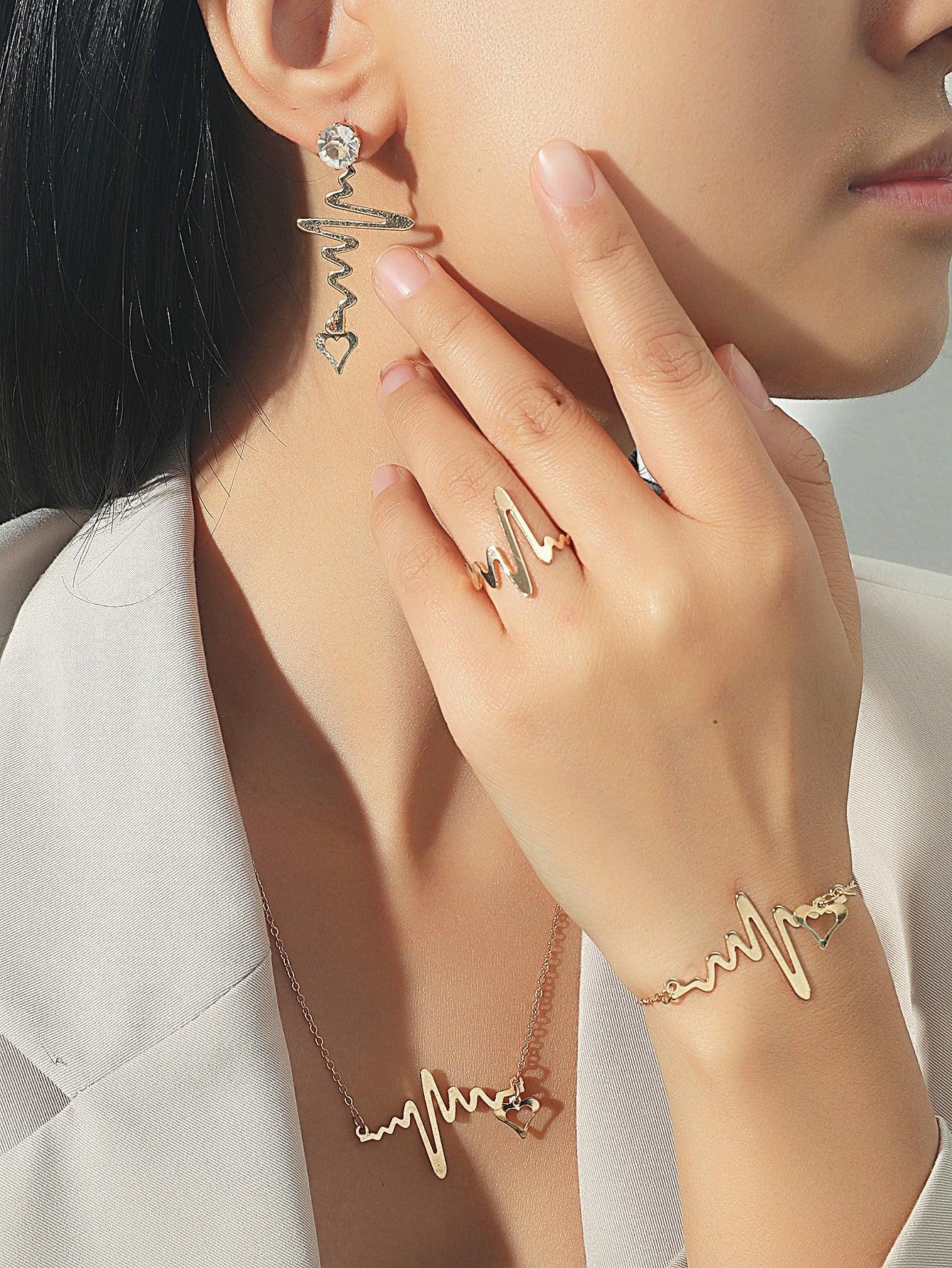 5 pièces Set de bijou avec strass - Santorini Shop