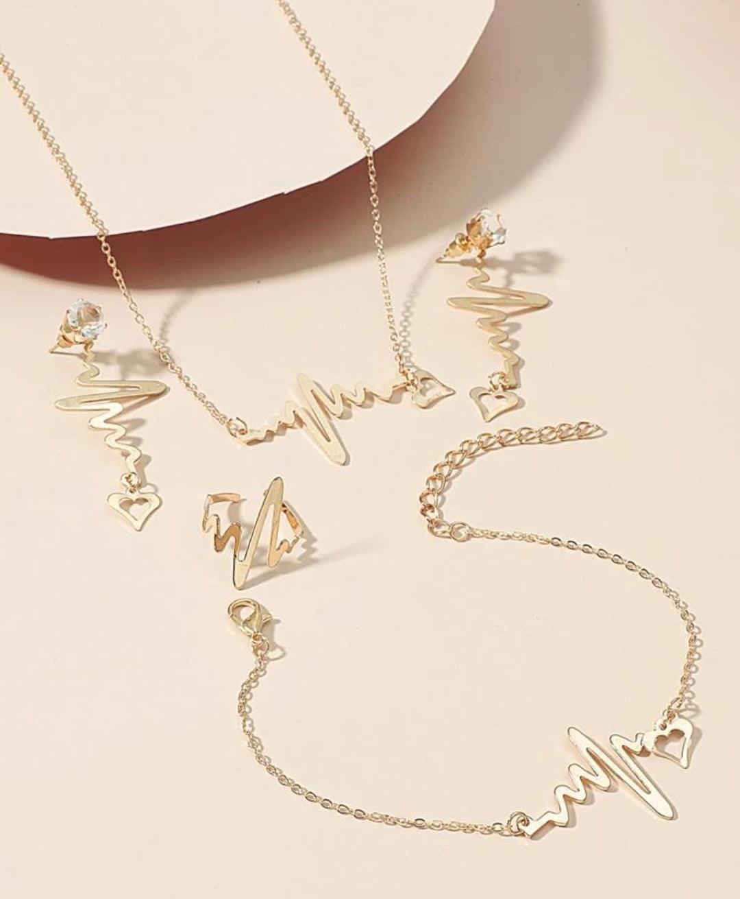 5 pièces Set de bijou avec strass - Santorini Shop