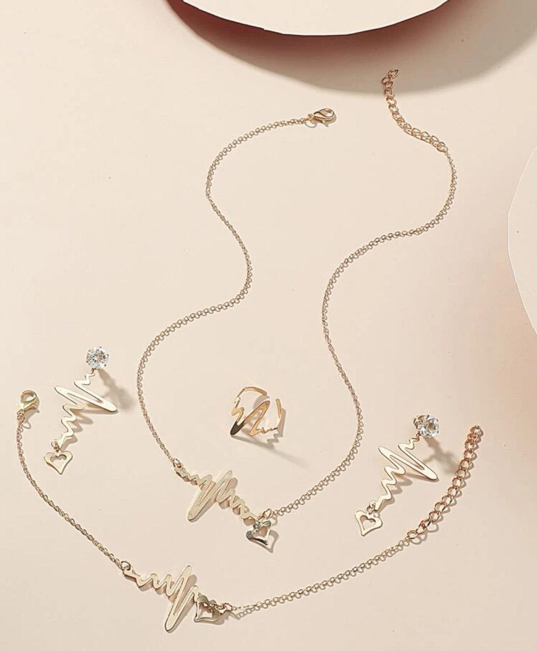 5 pièces Set de bijou avec strass - Santorini Shop