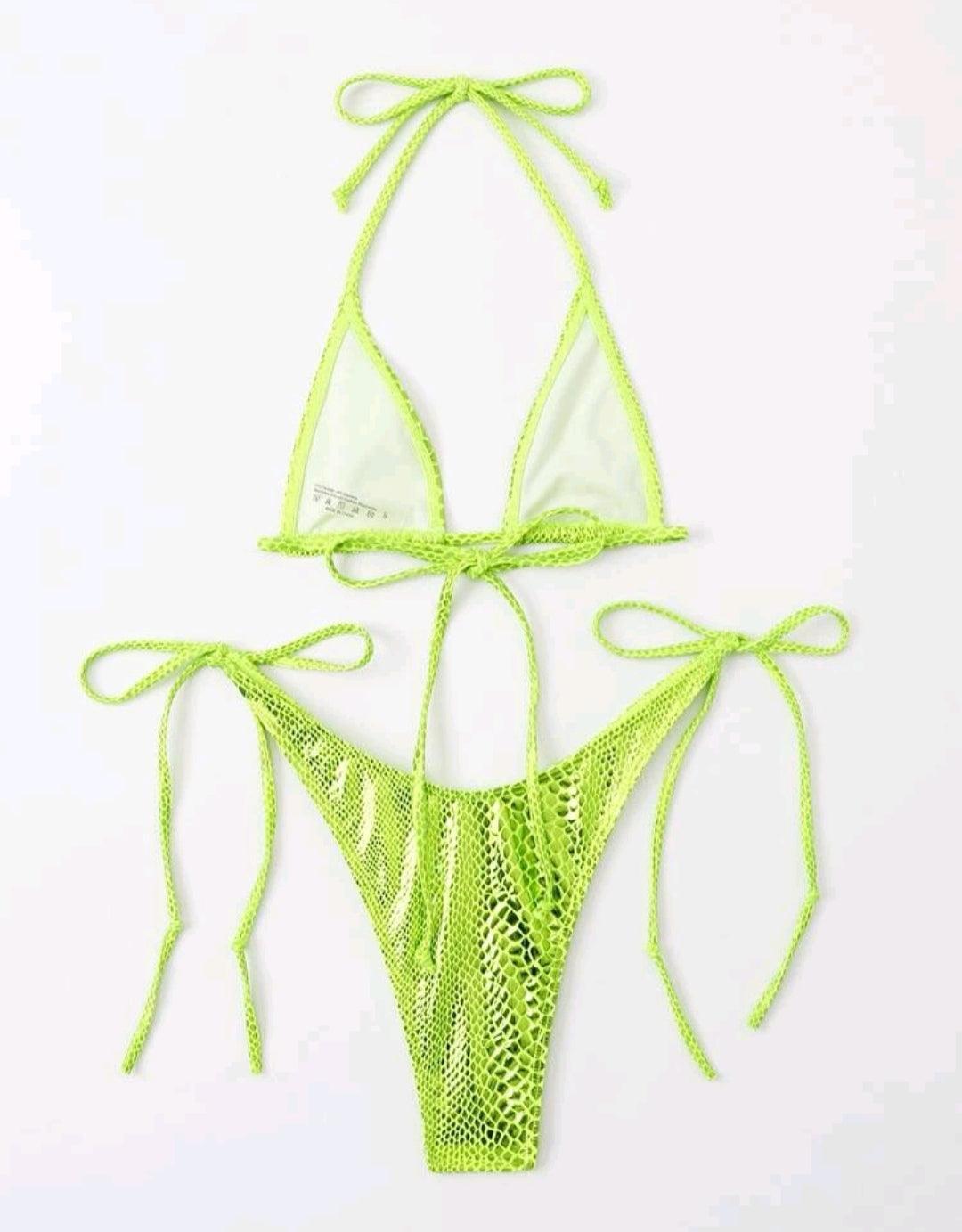 Bikini triangulaire ras-du-cou python - Santorini Shop