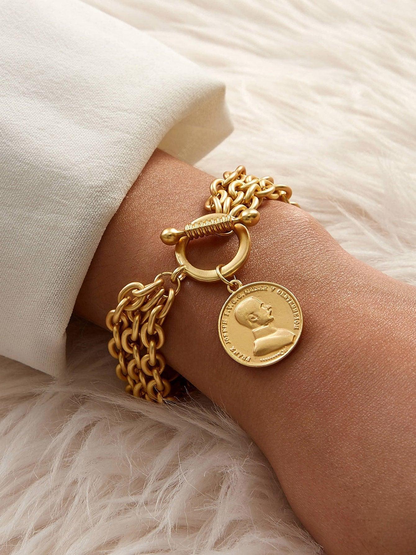 Bracelet avec détail de monnaie - Santorini Shop
